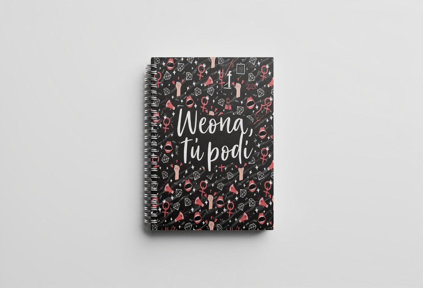 Cuaderno - Negro - Weona Tú podí (con emojis)