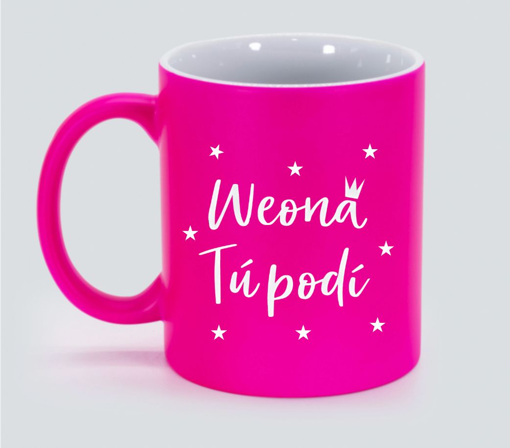 Tazón - Rosa - Weona Tú podí (con estrellas)