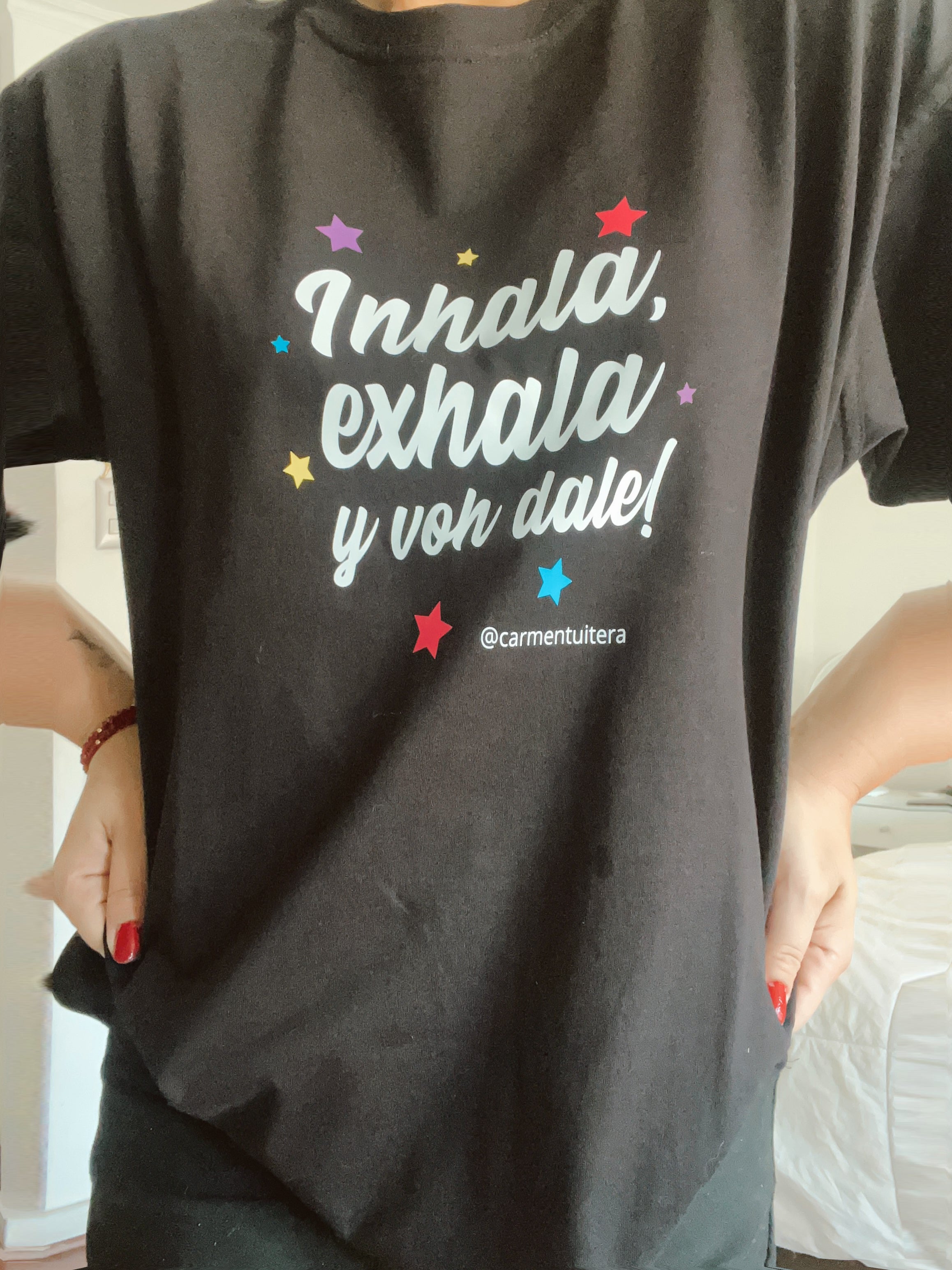 Polera Oversize "Inhala, exhala y voh dale!"